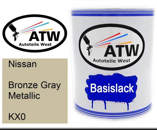 Nissan, Bronze Gray Metallic, KX0: 1L Lackdose, von ATW Autoteile West.